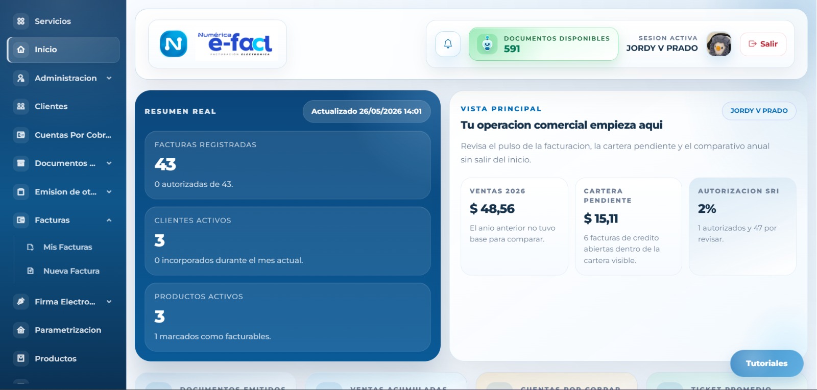 Dashboard de E-FACT